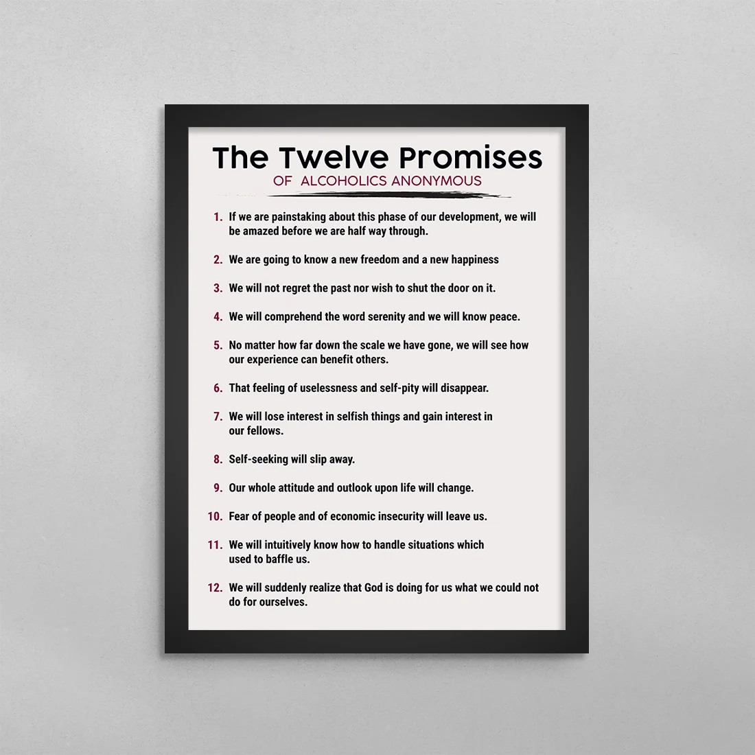 The 12 Promises Of Aa Poster