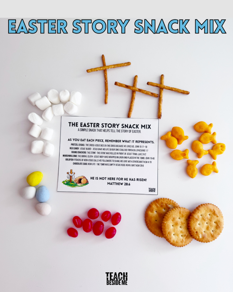 easter story snack mix free printable