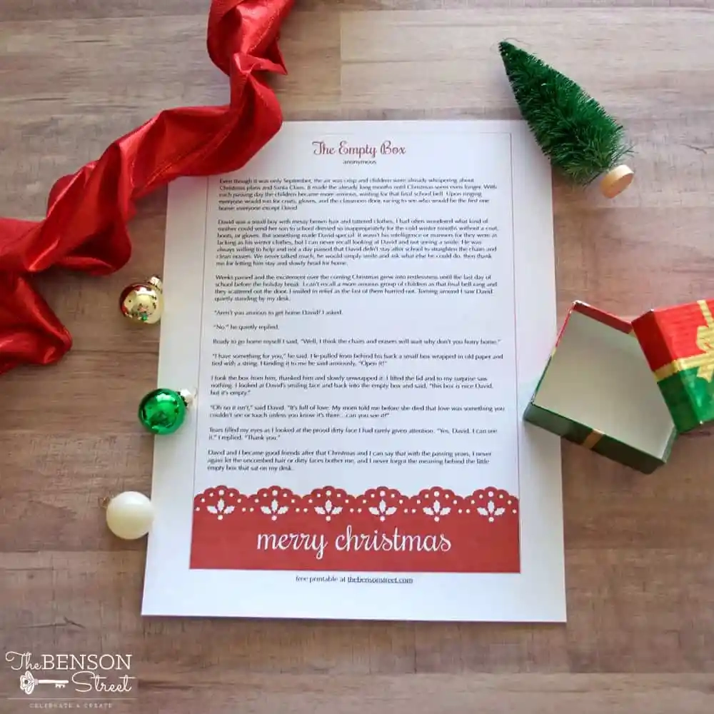 The Empty Box Christmas Story The Empty Box Christmas Story