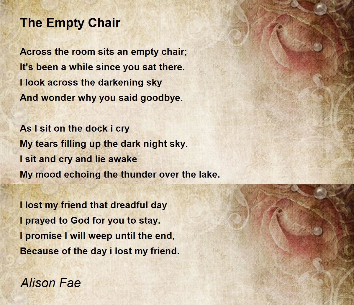 the empty chair poem thanksgiving