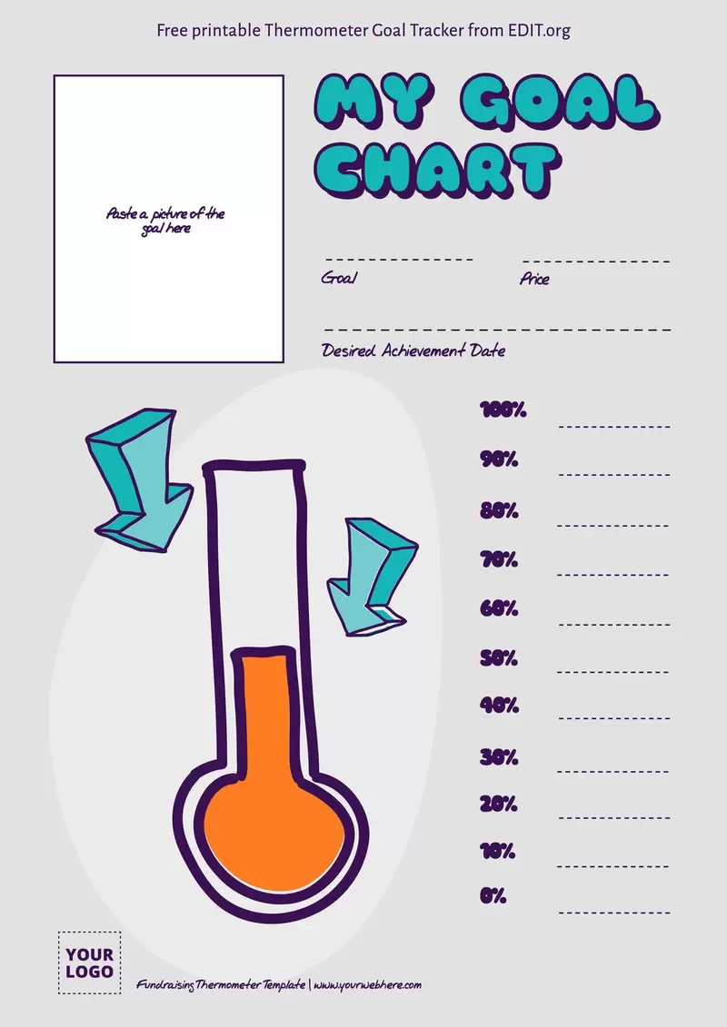 Thermometer Goal Templates Thermometer Goal Templates