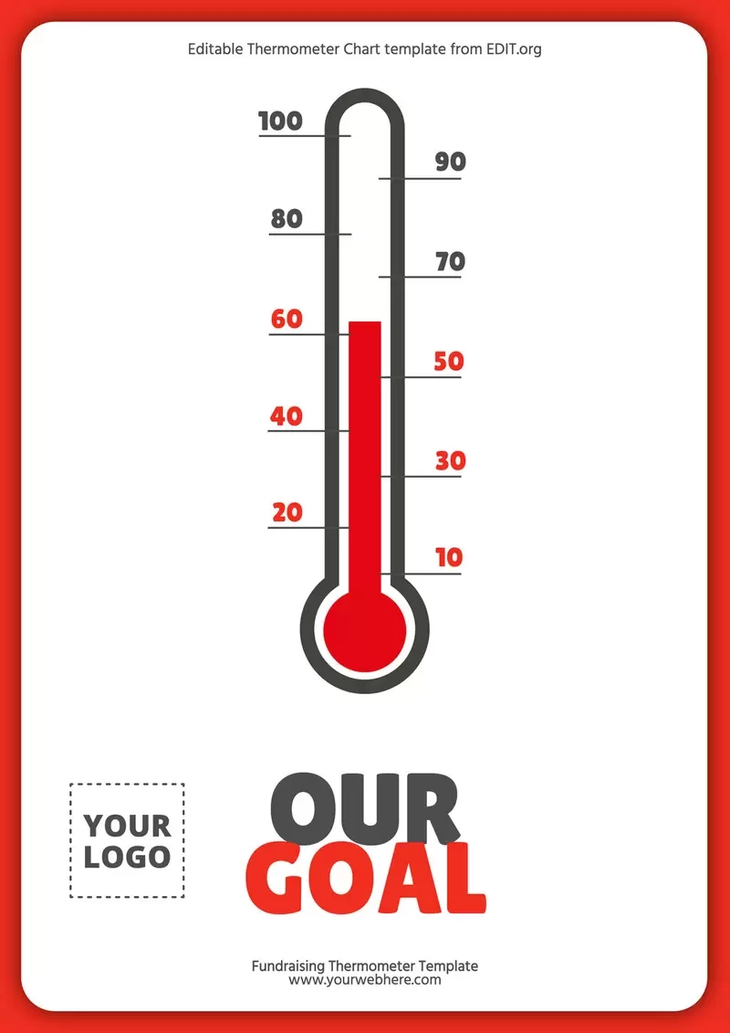 Thermometer Goal Templates Thermometer Goal Templates