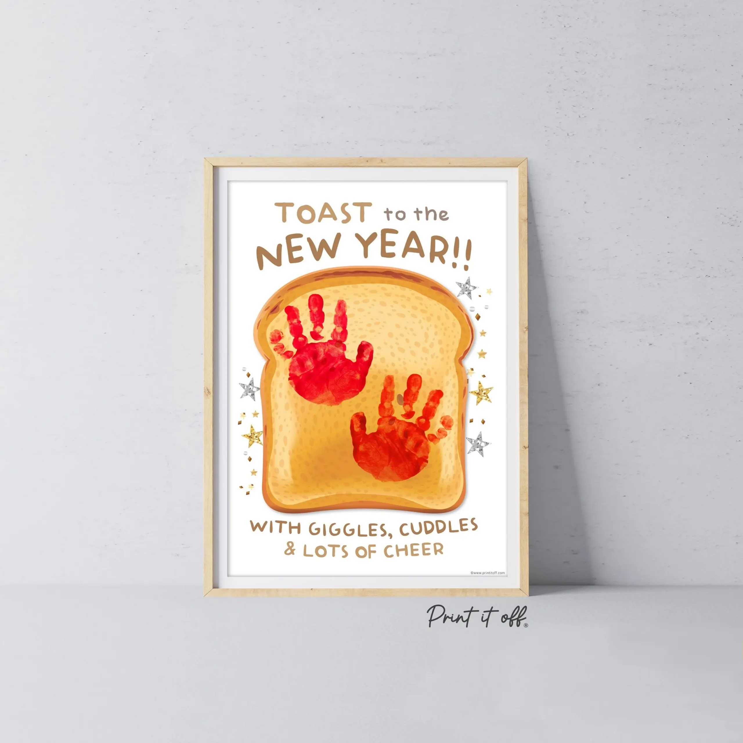 Toast Happy New Year Handprint 88364