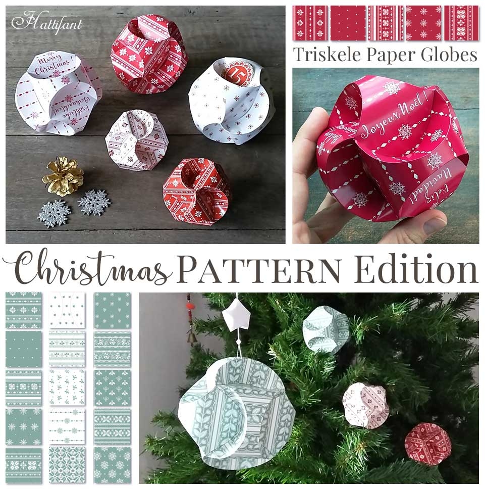 Triskele Paper Globes Christmas Pattern Edition