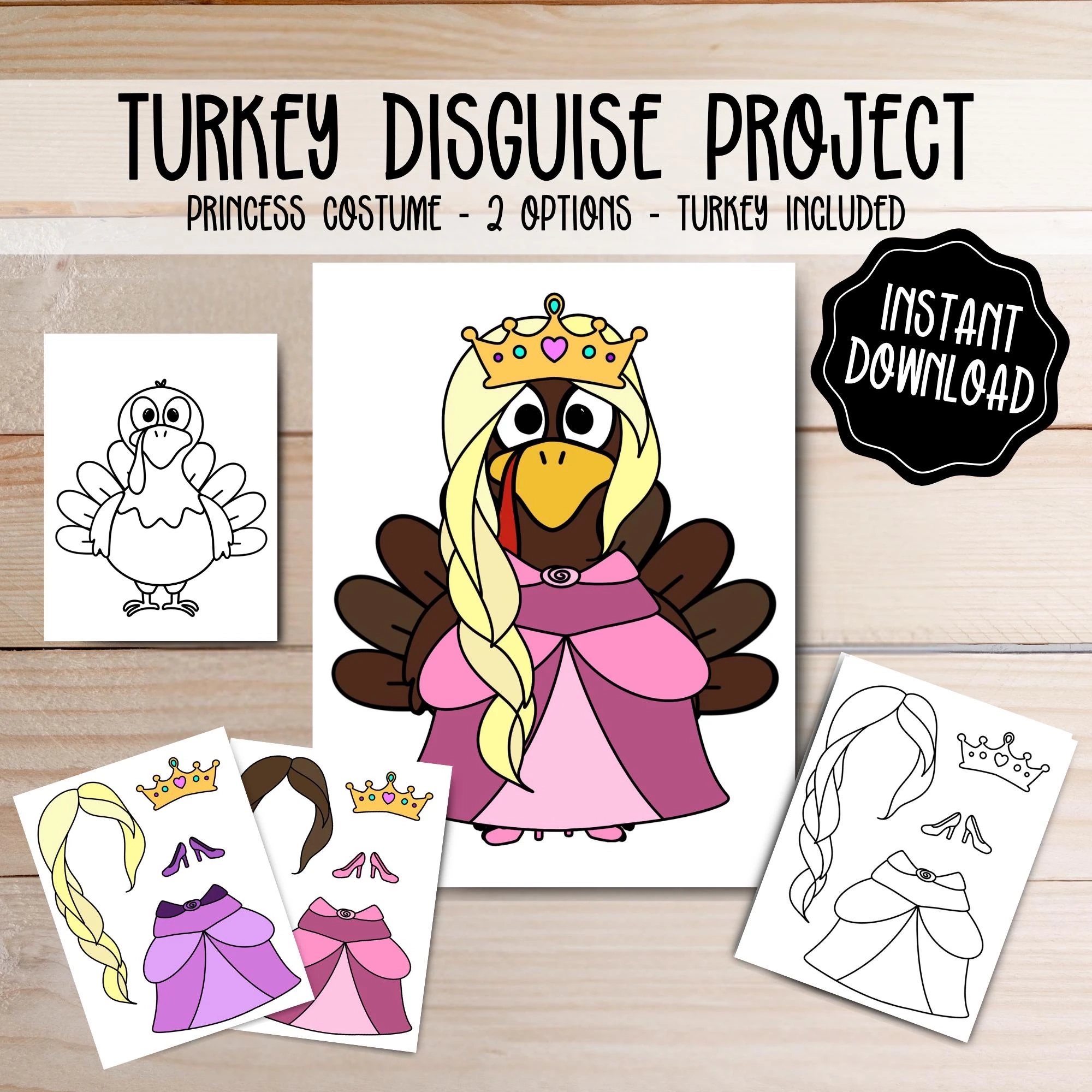 Turkey Disguise Printable Princess