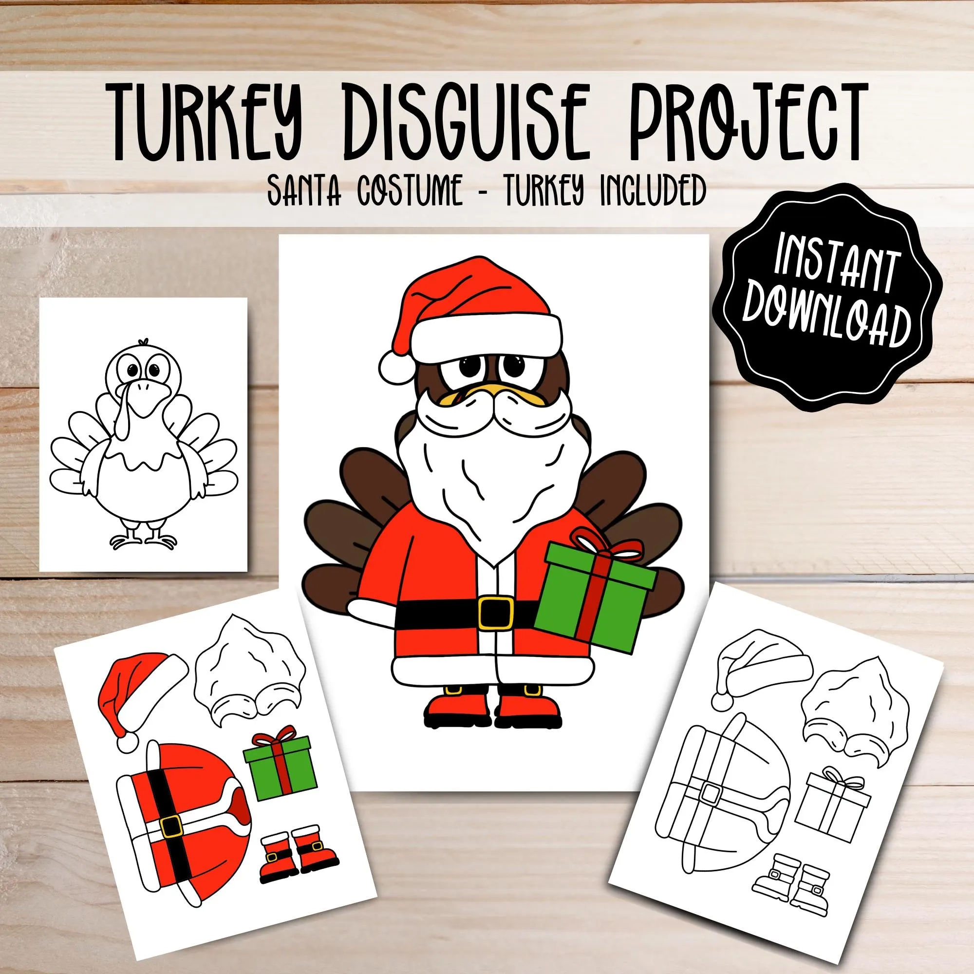 Turkey Disguise Printable Santa Costume