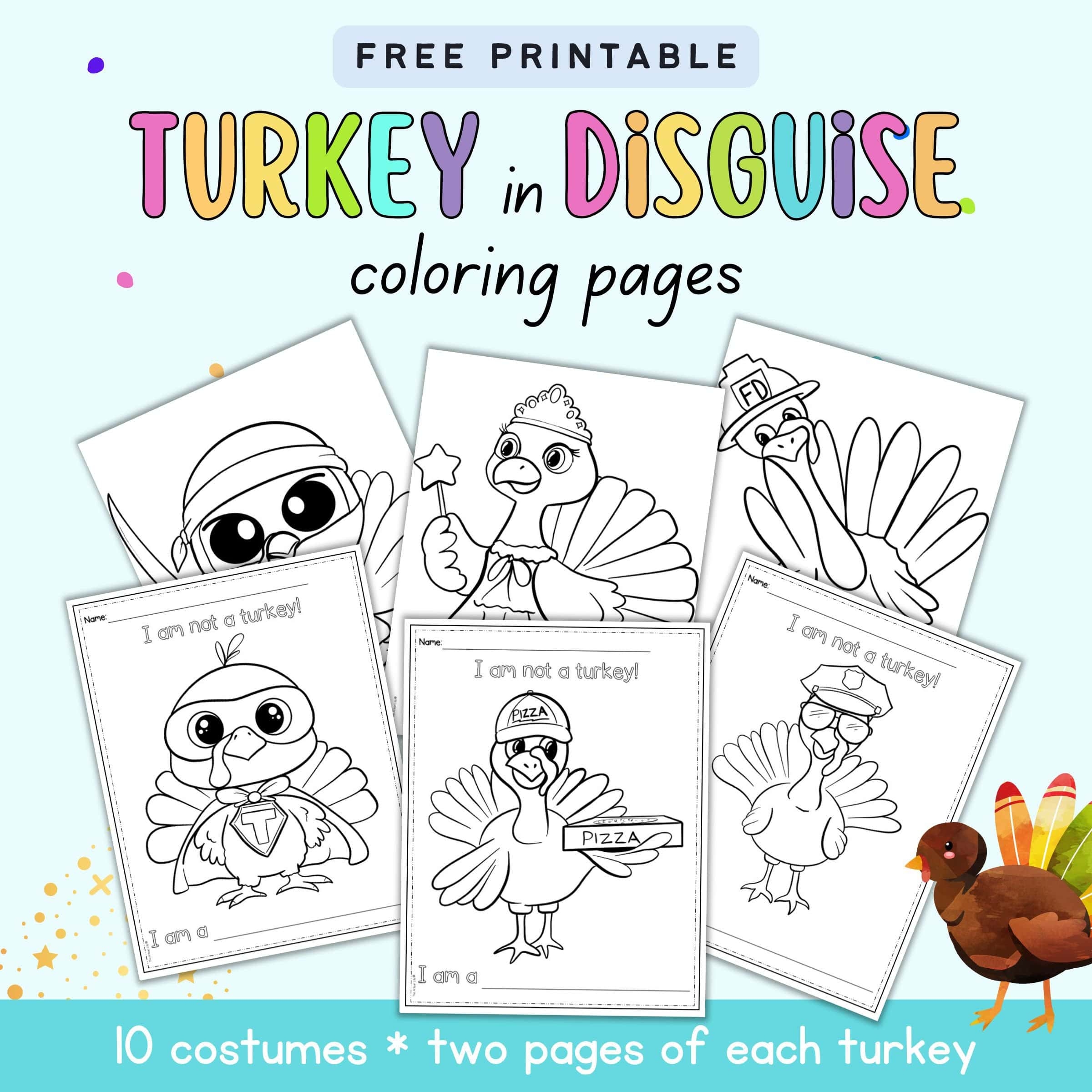 Turkey In Disguise Coloring Pages