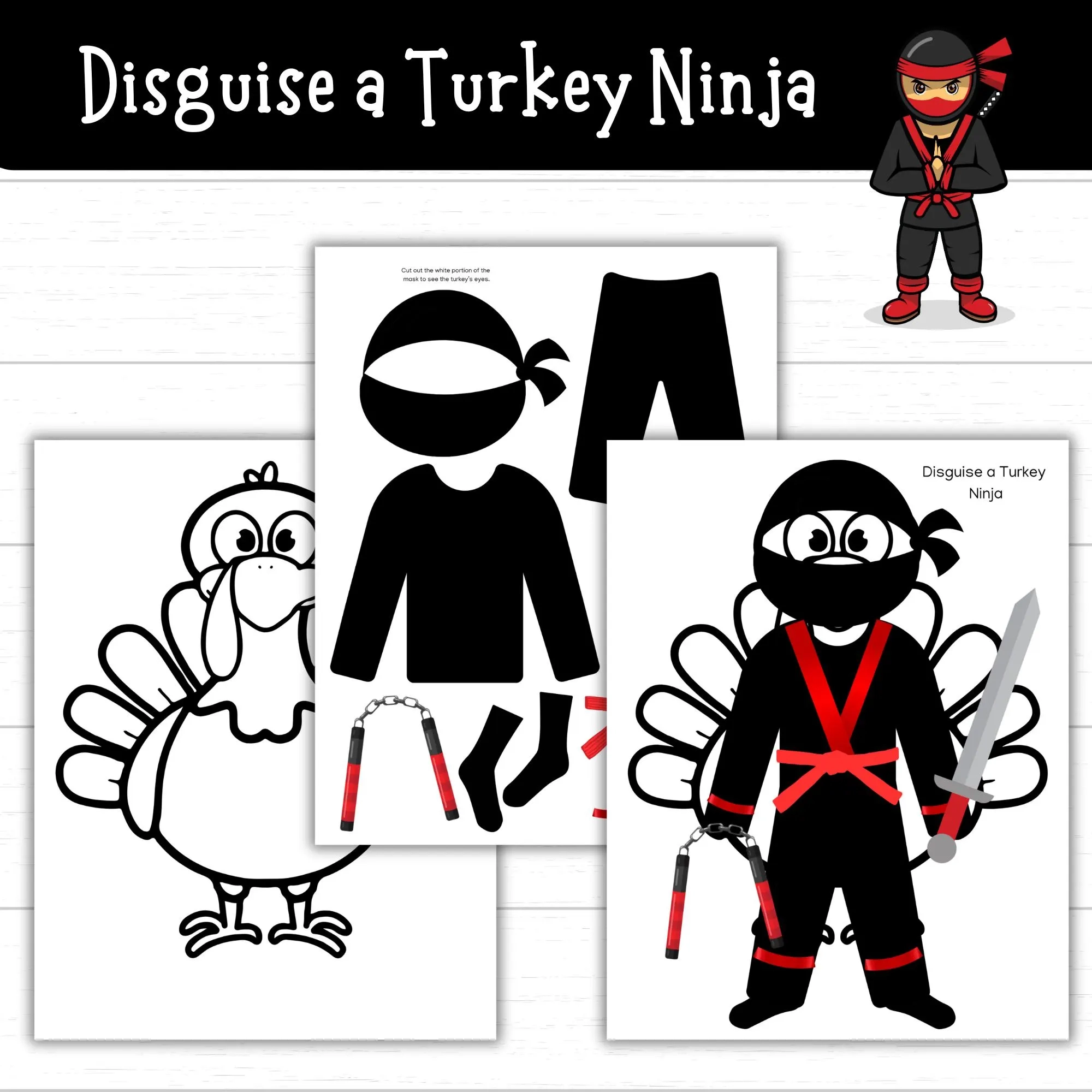Turkey In Disguise Template Ninja Turtle