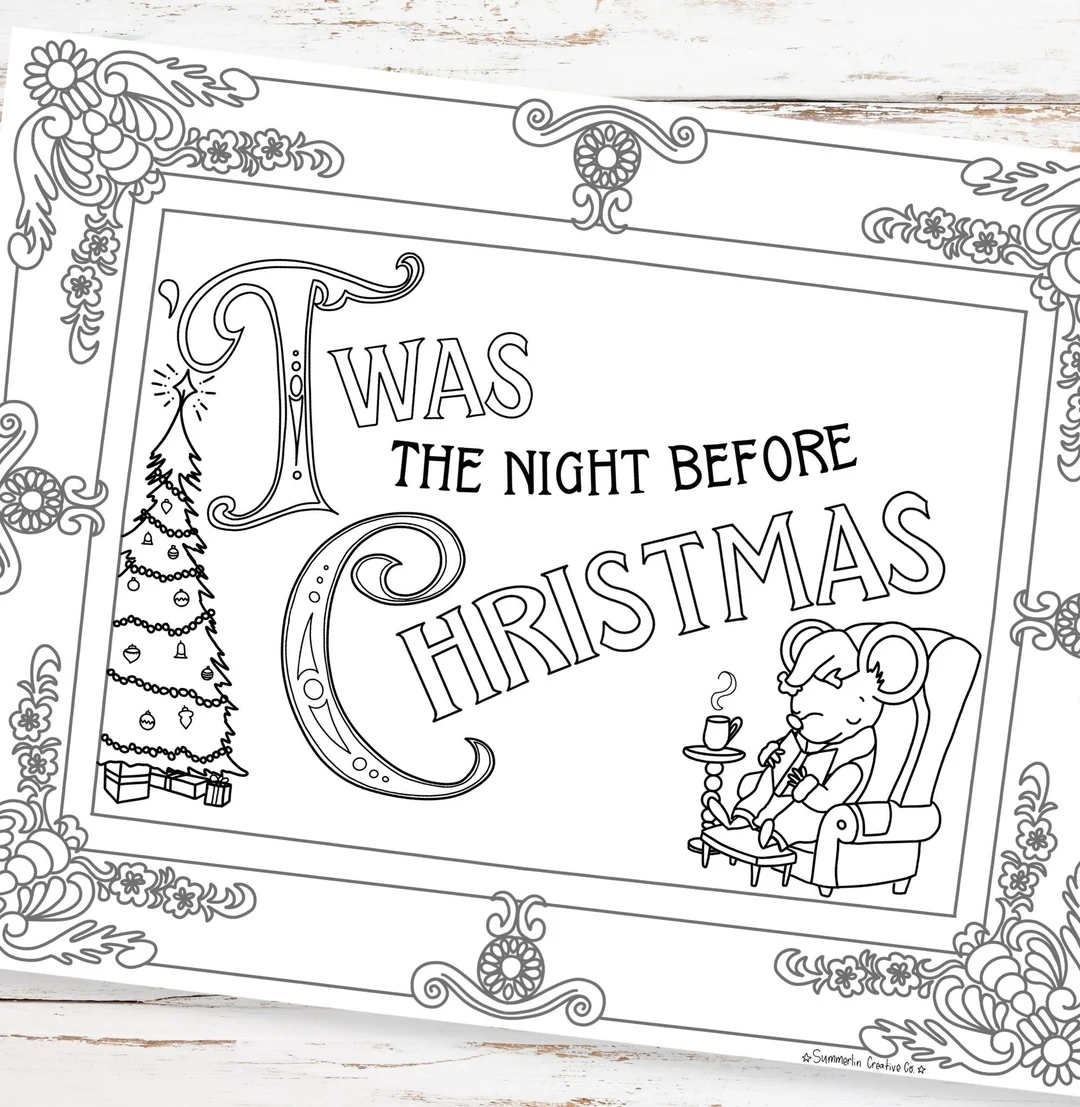 Twas The Night Before Christmas Coloring