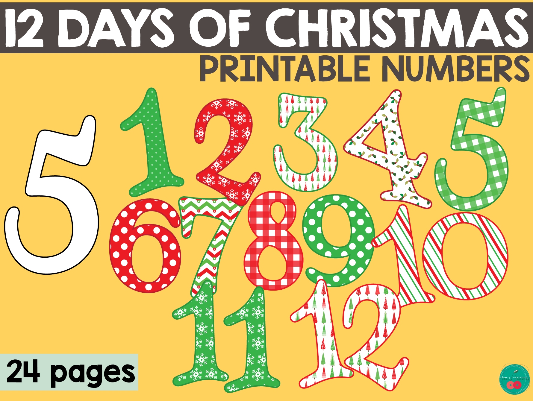 Twelve Days Of Christmas Numbers Twelve Days Of Christmas Numbers