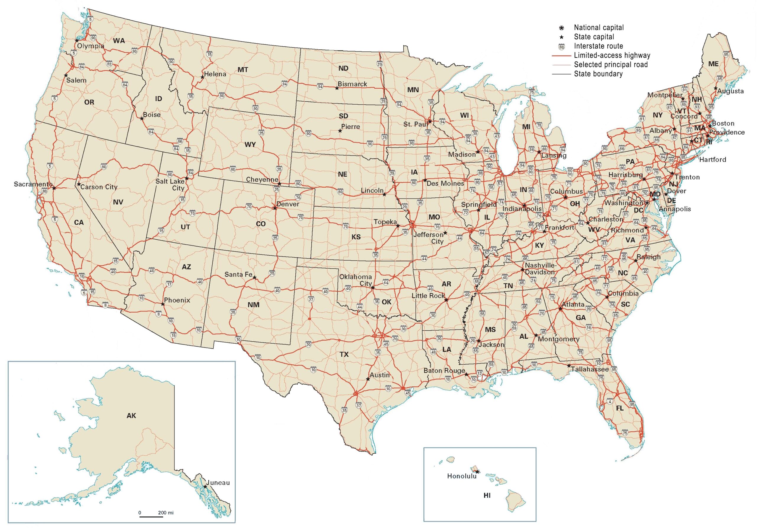 Us Road Map