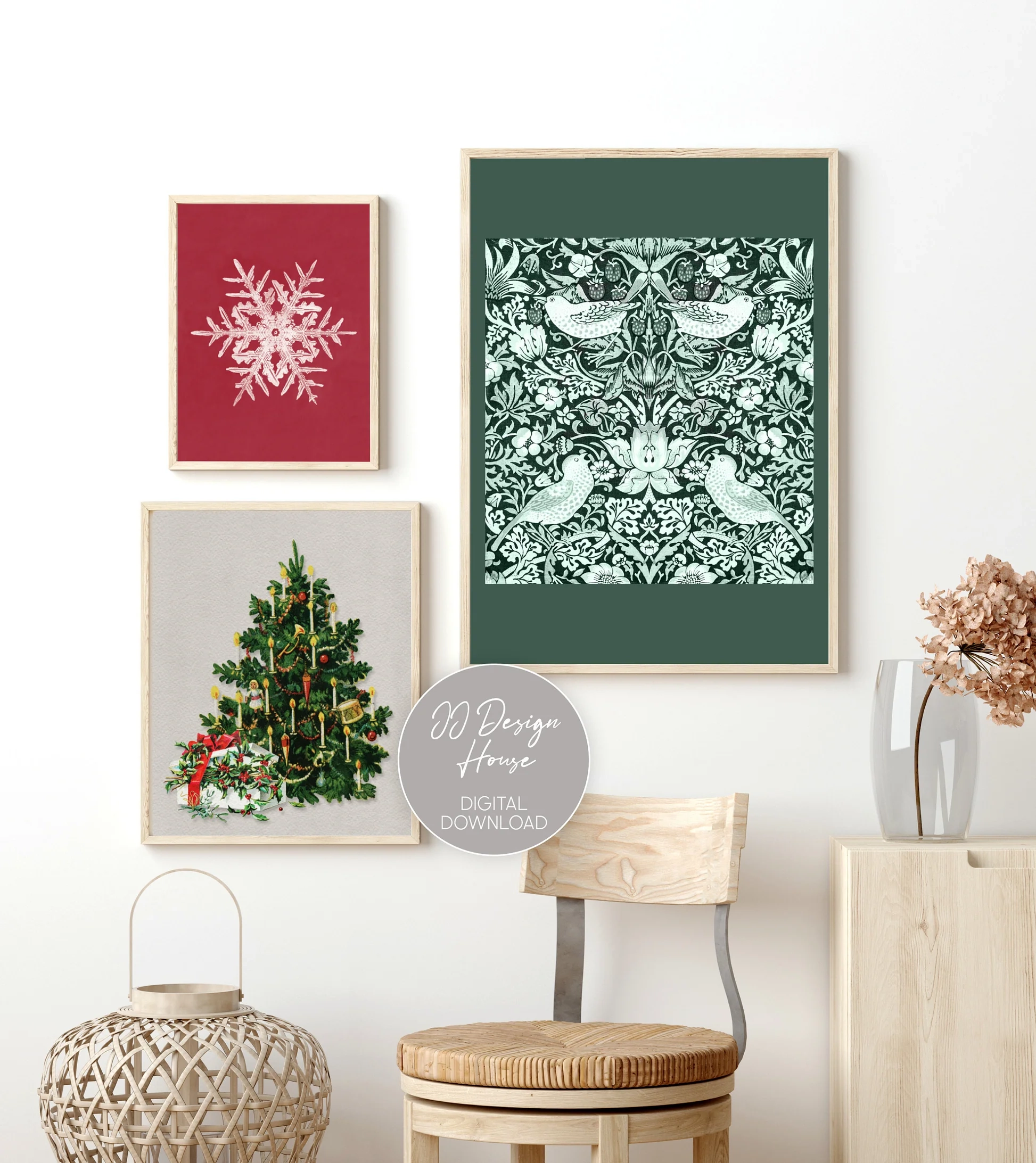 Vintage Christmas Decor Christmas Wall Art Printable Retro Christmas Decor Christmas Prints Set Of 10 Christmas Gallery Wall Bundle