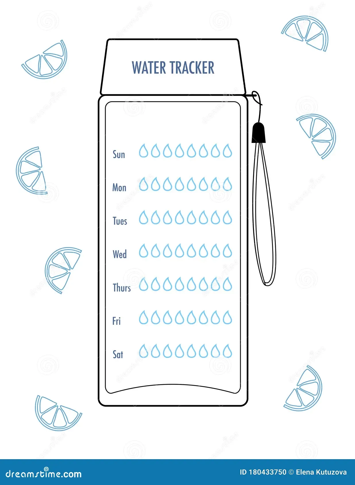 Water Tracker Hydration Tracker Bullet Journal Printable Weekly Planner Page Health Journal Doodle Style Day Planner Water Image180433750