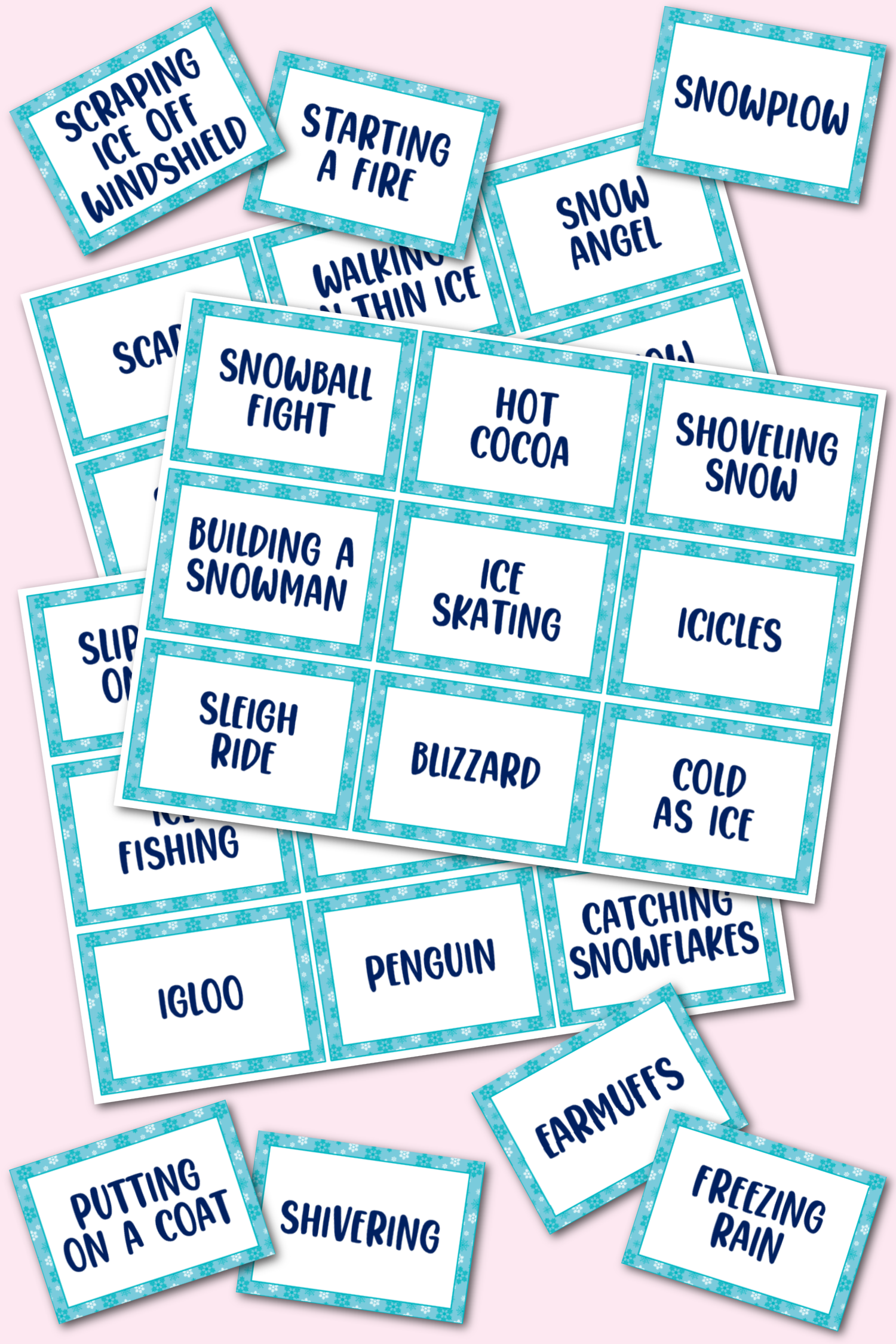Winter Game Cards Winter Game Cards