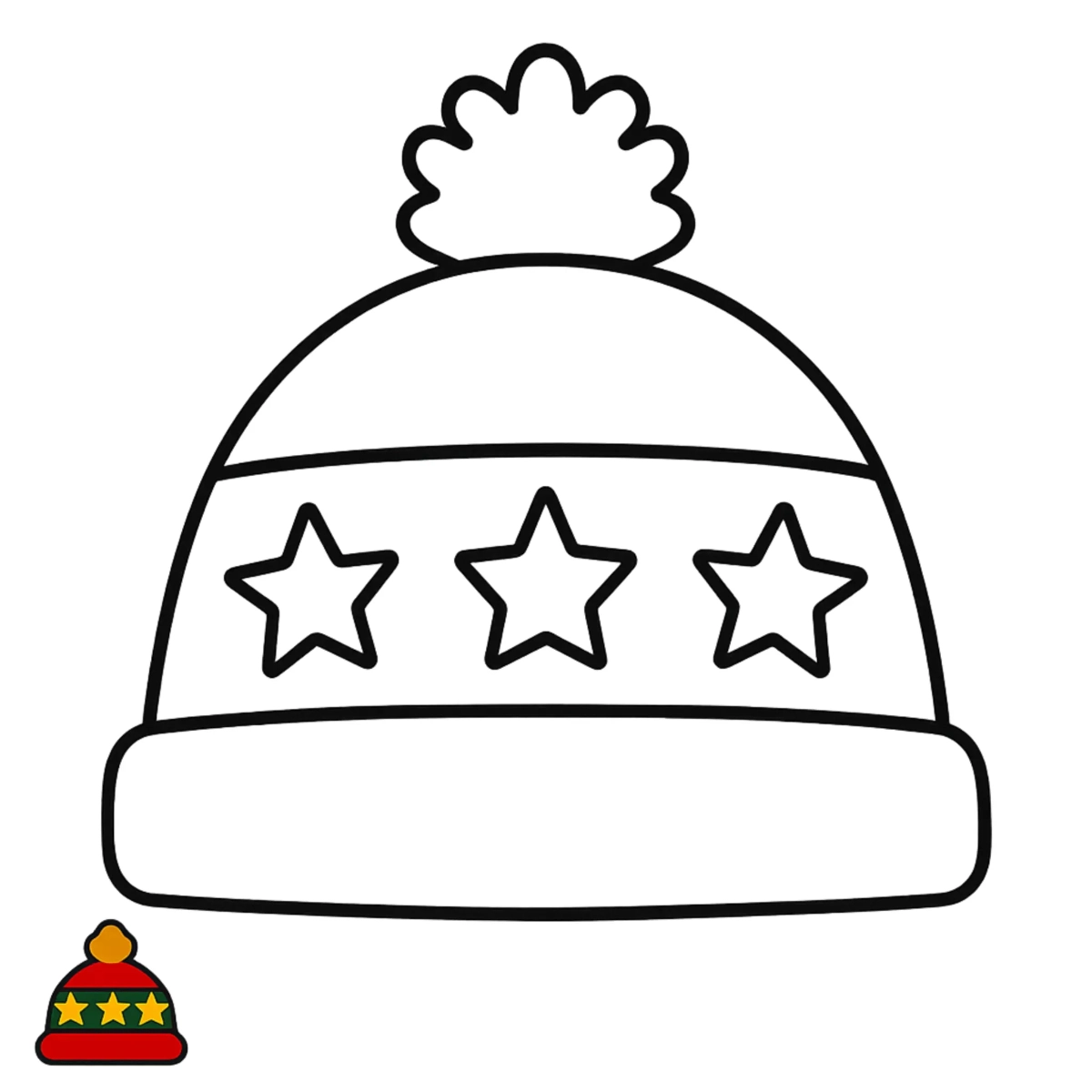 Winter Hat Christmas Coloring Page