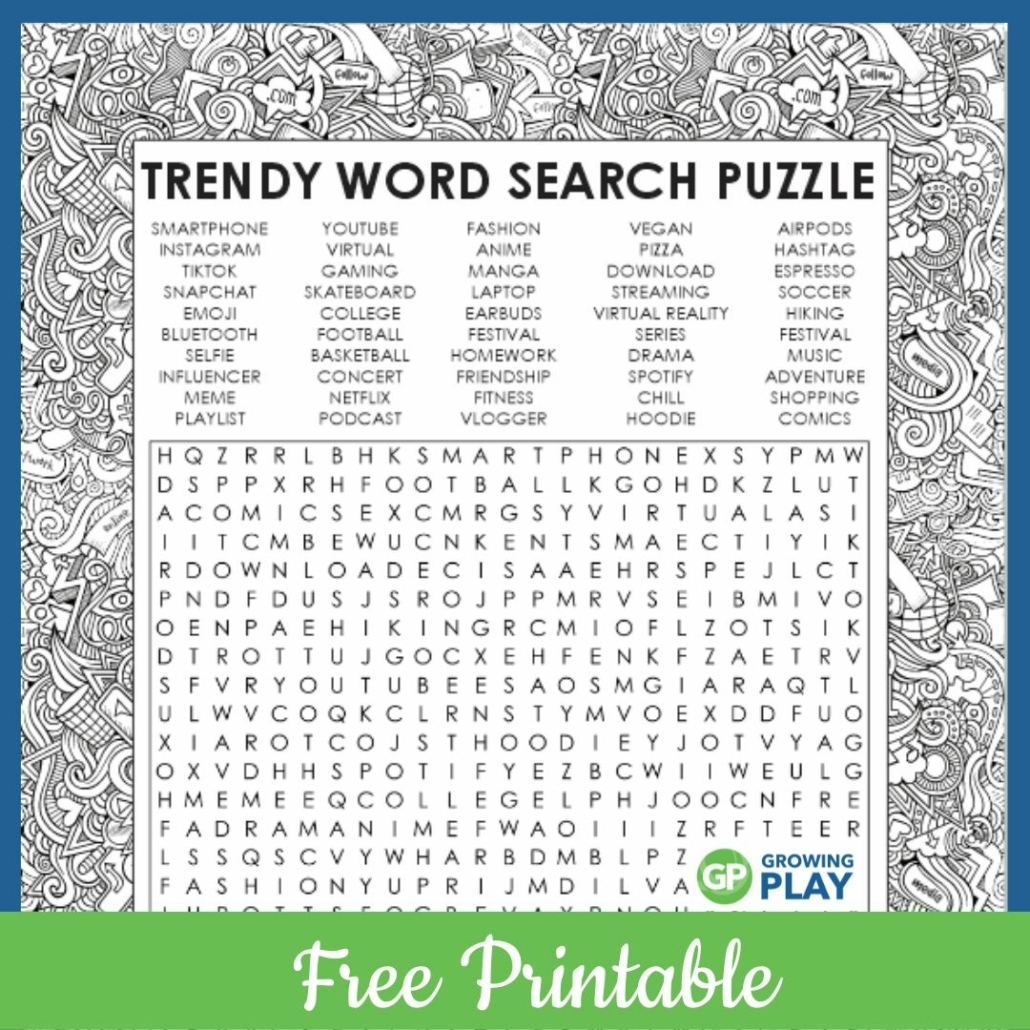 Word Search For Teens 2