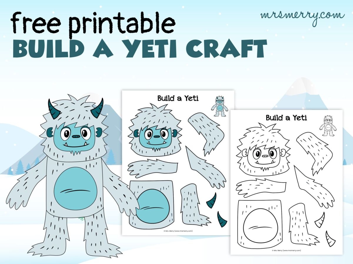 Yeti Printable Abominable Snowman Craft