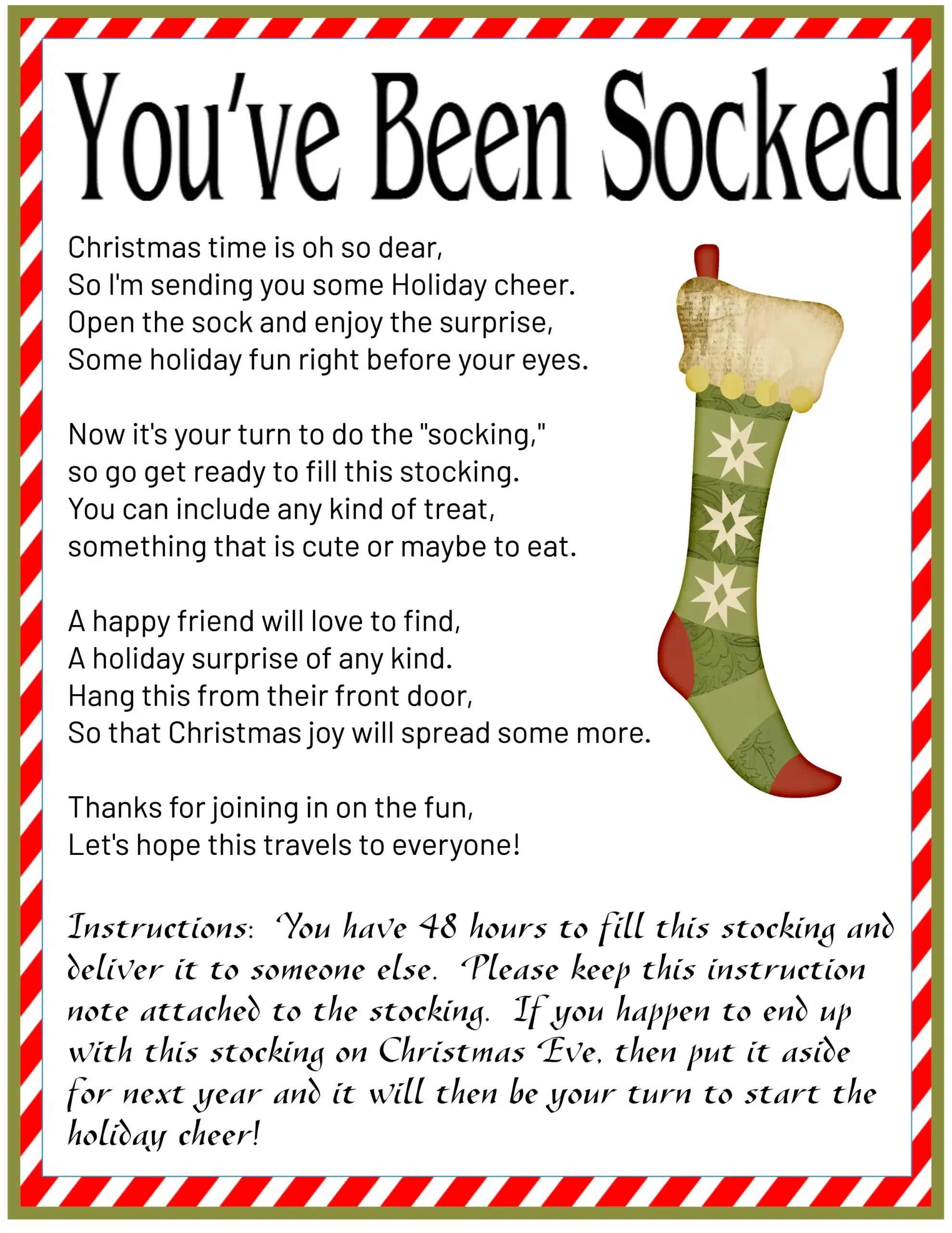 Youve Been Socked A Christmas Game