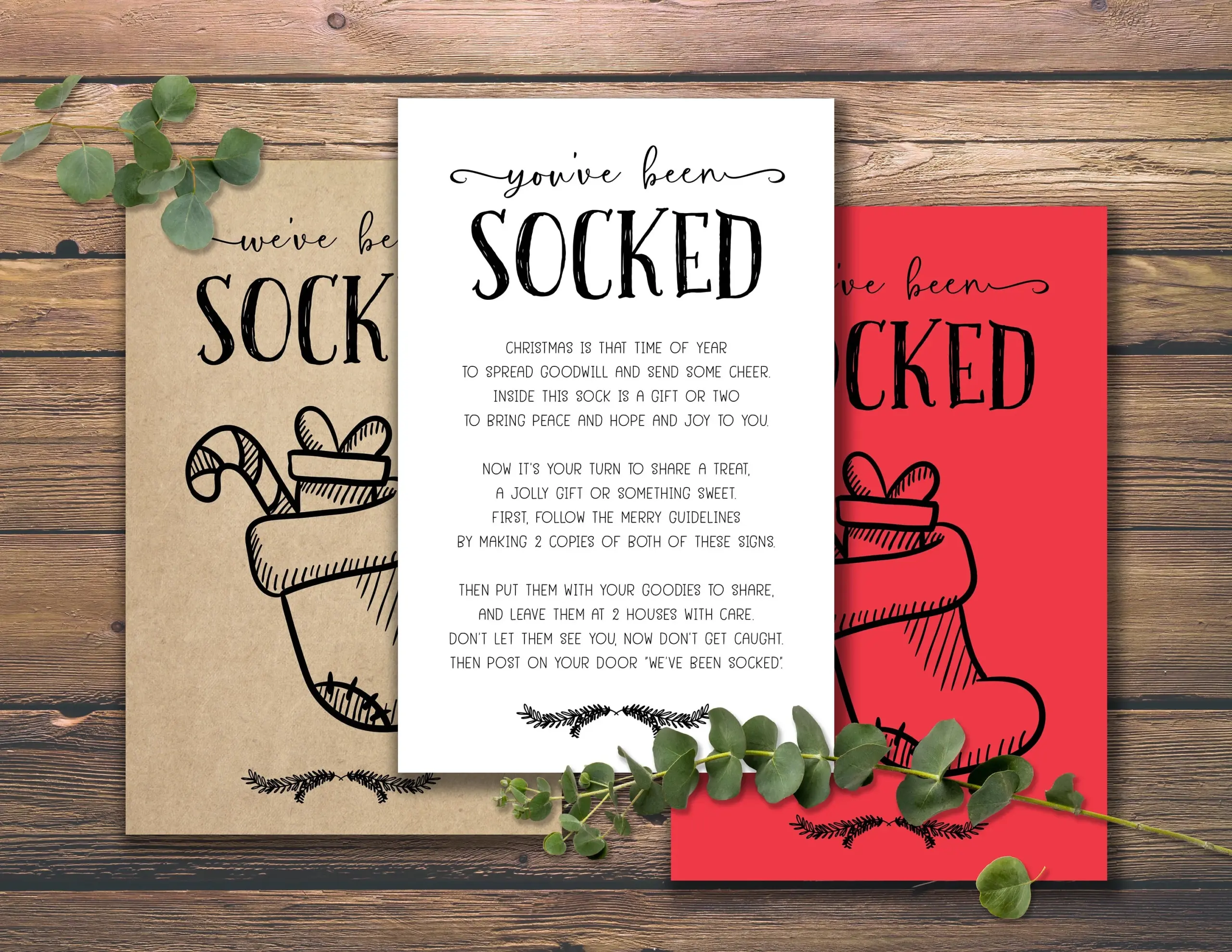 youve been socked free printable