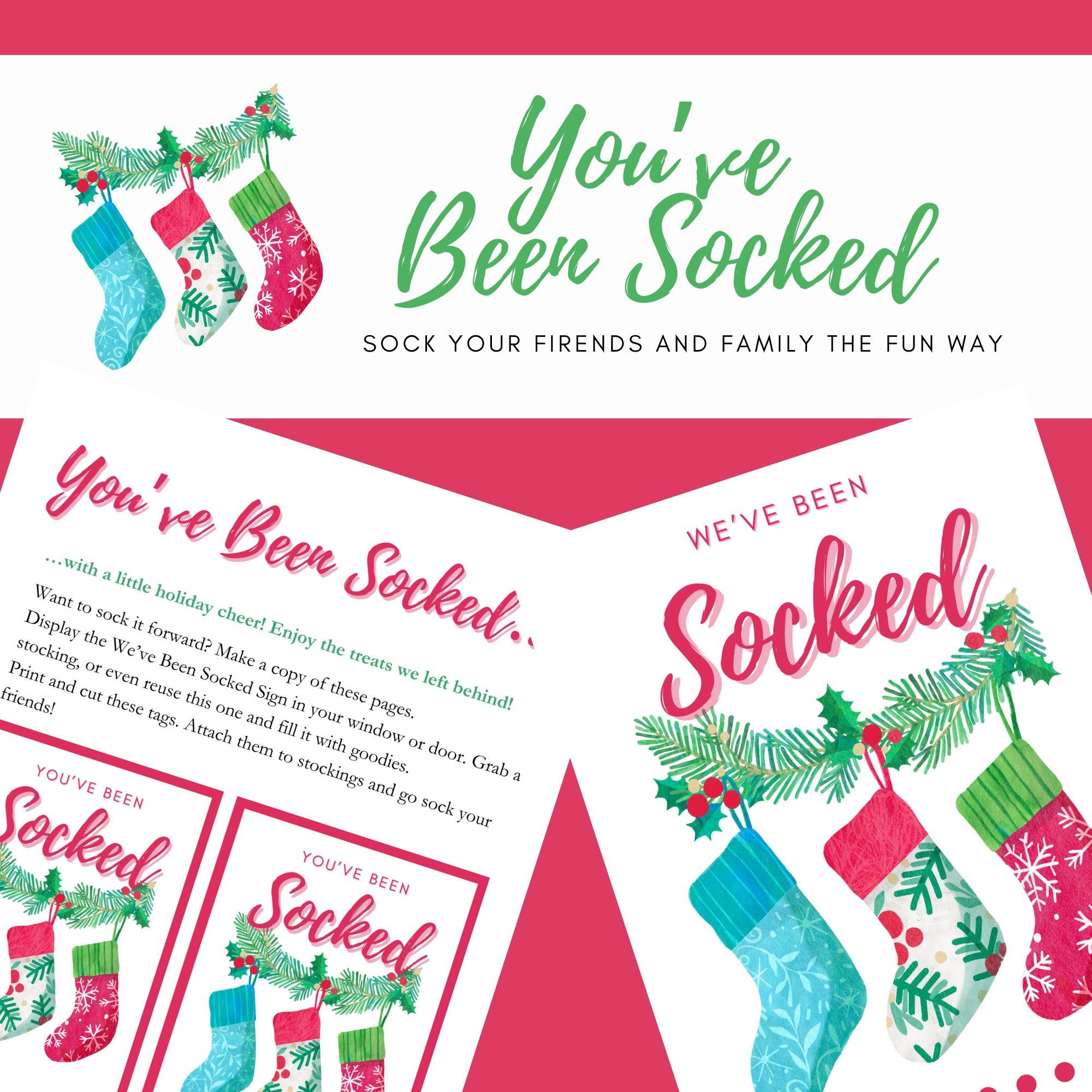 Youve Been Socked Printable Gift Tags Color Edition
